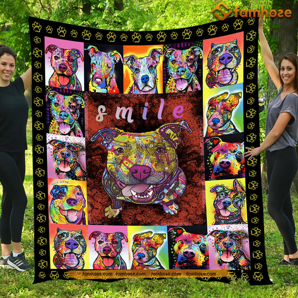 Dog Blanket, Always Smile Be Happy Lucky Will Come Fleece Blanket - Sherpa Blanket Gift For Dog Lovers, Dog Owners