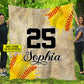 Personalized Softball Baseball Blanket, My Passion Sport Fleece Blanket - Sherpa Blanket Gift For Softball Lovers, Softball Players, Softball Girls