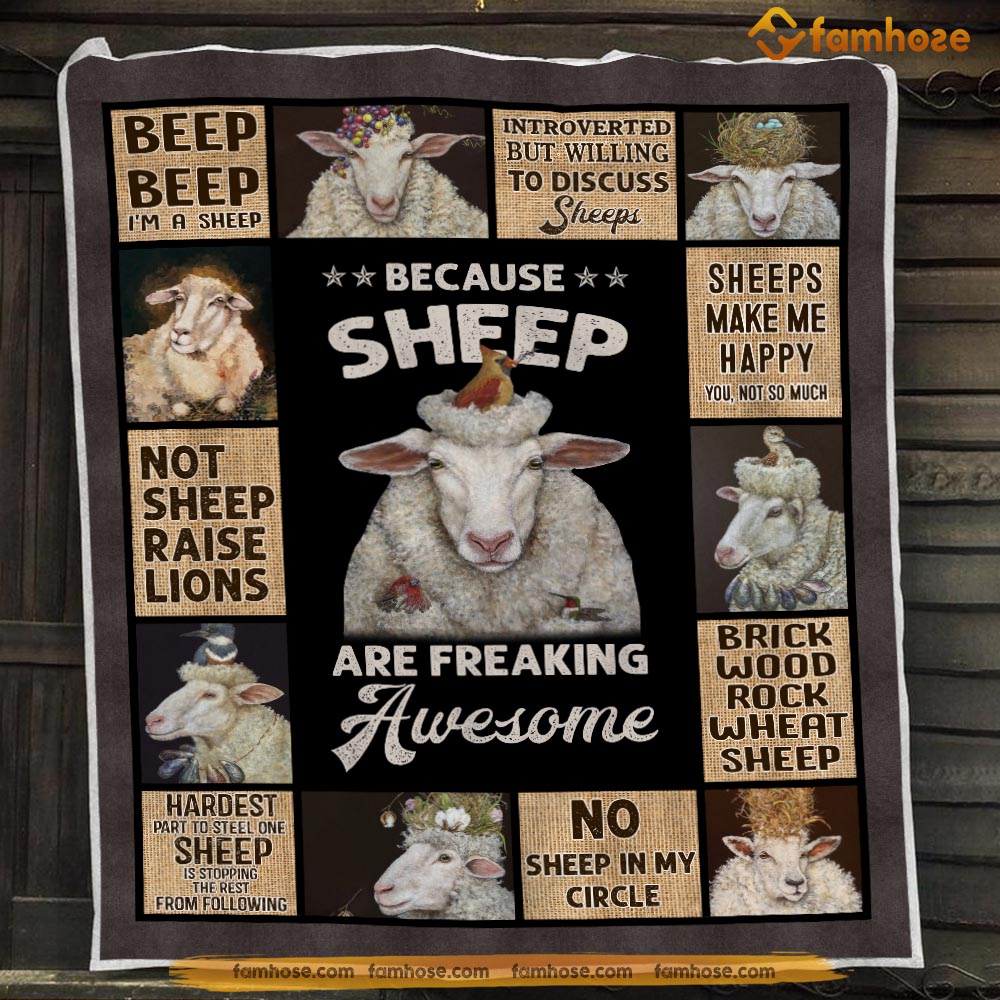 Sheep Blanket, Introverted But Willing To Discuss Sheeps Fleece Blanket - Sherpa Blanket Gift For Sheep Lover