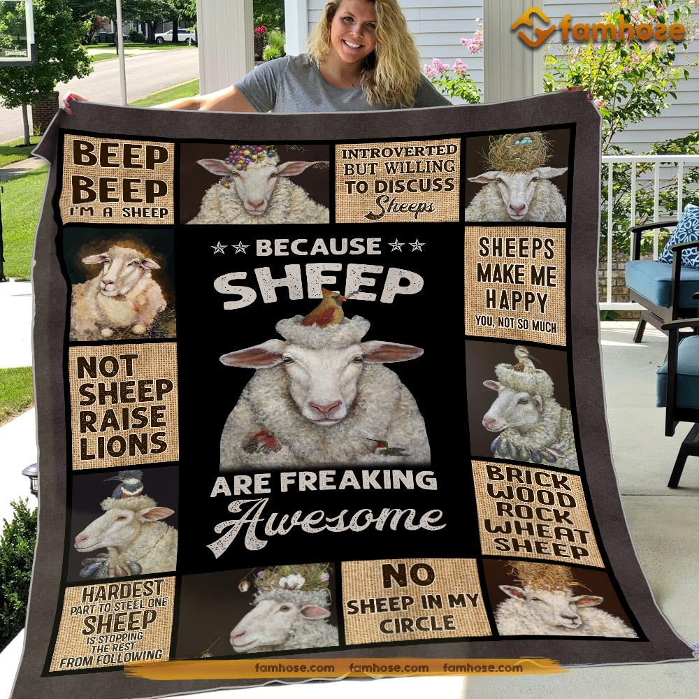 Sheep Blanket, Introverted But Willing To Discuss Sheeps Fleece Blanket - Sherpa Blanket Gift For Sheep Lover