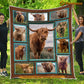 Cow Blanket, Strong Highland Cow In The Field Cow Fleece Blanket - Sherpa Blanket Gift For Cow Lover