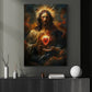 Abstract Heart of Devotion, Jesus Canvas Painting, God Wall Art Decor, Poster Gift For Christian Lovers