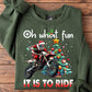 Santa Dirt Bike Christmas Sweatshirt, Oh What Fun It Is To Ride Sports Crewneck Sweatshirt Gift For Dirt Bike Lovers