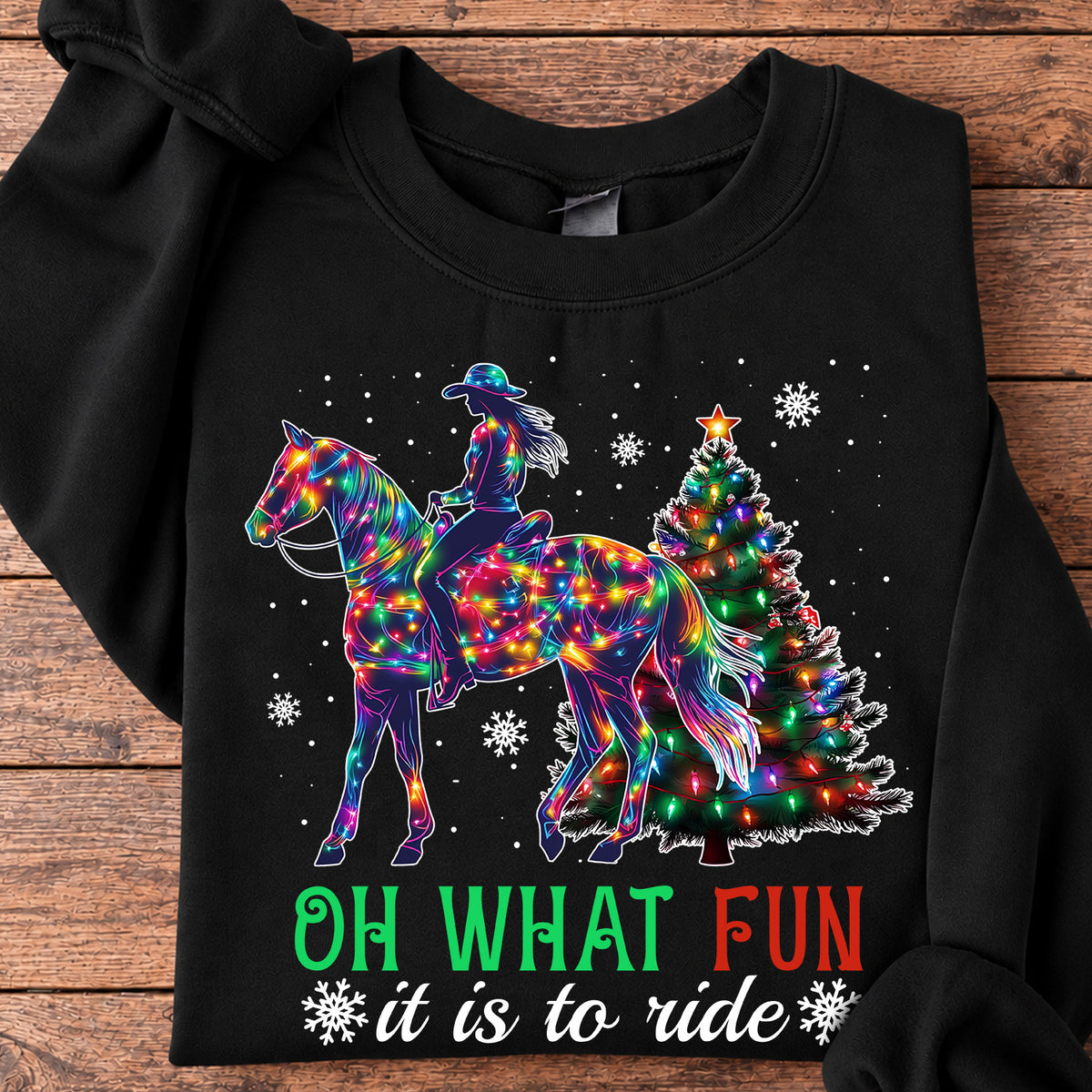 Horse Riding Christmas Sweatshirt, Oh What Fun Cowgirls Crewneck Sweatshirt Gift For Horse Lovers