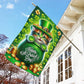 St Patrick's Day Cat Flag, Cat Inside The Money Jar, St Patrick's Day Cat Garden Flag & House Flag Gift, St Patricks Day Irish Outdoor Decoration Gift For Cat Lovers