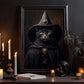 Black Cat Witch Dark Vintage Halloween Canvas Painting, Wall Art Decor - Academia Cat Witch Halloween Poster Gift