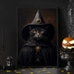 Black Cat Witch Dark Vintage Halloween Canvas Painting, Wall Art Decor - Academia Cat Witch Halloween Poster Gift