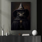 Black Cat Witch Dark Vintage Halloween Canvas Painting, Wall Art Decor - Academia Cat Witch Halloween Poster Gift