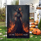 Halloween Witch Flag, Let The Magic Begin Fire Witch In Rage Dark, Flag Gift For Halloween Decor, Gift For Garden Flag