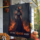 Halloween Witch Flag, Let The Magic Begin Fire Witch In Rage Dark, Flag Gift For Halloween Decor, Gift For Garden Flag
