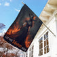 Halloween Witch Flag, Let The Magic Begin Fire Witch In Rage Dark, Flag Gift For Halloween Decor, Gift For Garden Flag