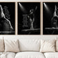 Set Of 3 Gymnastics Canvas Painting, Built One Rep At A Time Sport Wall Art Decor, Poster Gift For Gymnastics Lover