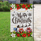 Yuletide Blooms & Sleigh Delights, Reindeer And Santa Claus Xmas Garden Flag & House Flag, Christmas Flag Gift For Reindeer Lovers