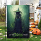 Halloween Witch Flag, Let The Magic Begin Spooky Witch In Dark Forest, Flag Gift For Halloween Decor, Gift For Garden Flag