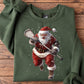 Lacrosse Christmas Sweatshirt, Santa Lacrosse Sports Crewneck Sweatshirt Gift For Lacrosse Lovers