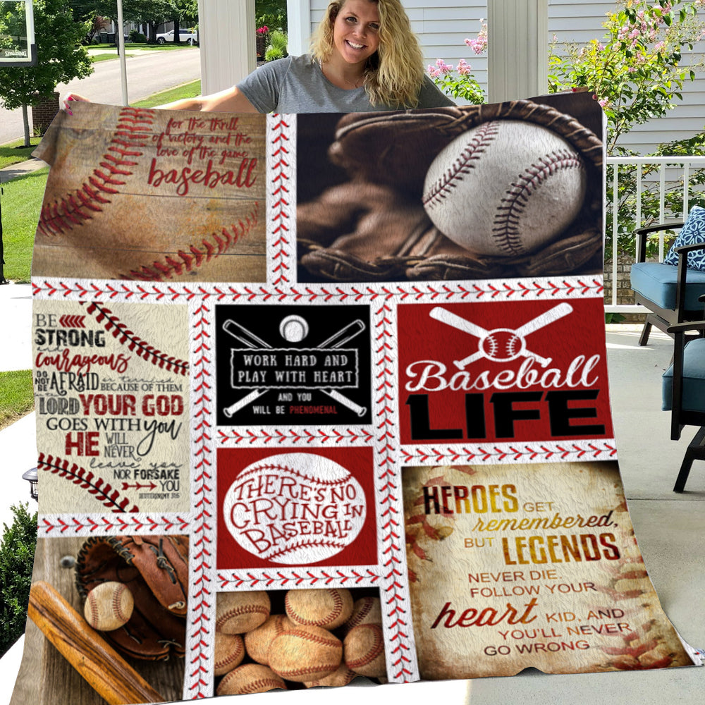 Baseball Blanket, There's No Crying In Baseball, Baseball Fleece Blanket, Sherpa Blanket Gift For Baseball Lovers, Baseball Players