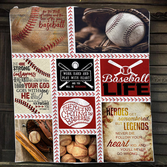 Baseball Blanket, There's No Crying In Baseball, Baseball Fleece Blanket, Sherpa Blanket Gift For Baseball Lovers, Baseball Players