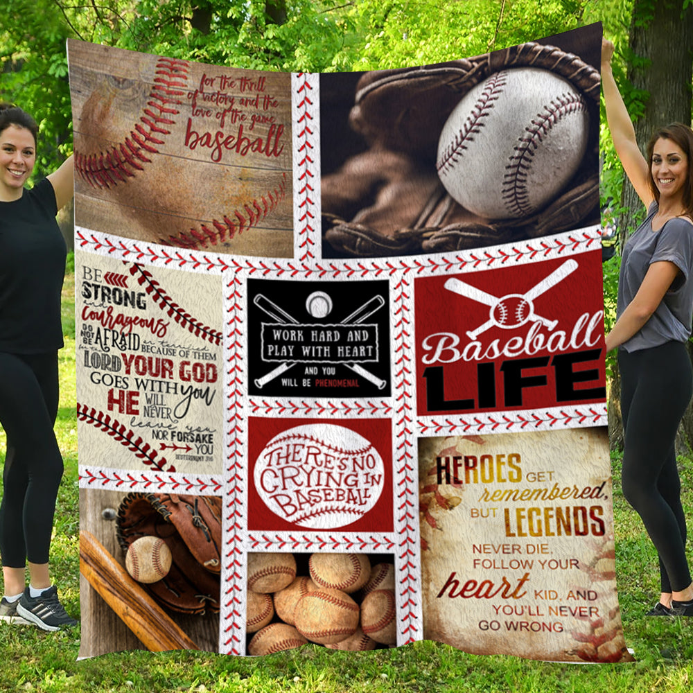 Baseball Blanket, There's No Crying In Baseball, Baseball Fleece Blanket, Sherpa Blanket Gift For Baseball Lovers, Baseball Players