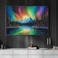 Northern Lights Aurora Borealis Over A Lake, Canvas  Painting, Wall Art Decor - Aurora Poster Gift