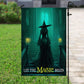 Halloween Witch Flag, Let The Magic Begin Witch On The Stairs, Flag Gift For Halloween Decor, Gift For Garden Flag