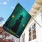 Halloween Witch Flag, Let The Magic Begin Witch On The Stairs, Flag Gift For Halloween Decor, Gift For Garden Flag