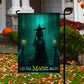 Halloween Witch Flag, Let The Magic Begin Witch On The Stairs, Flag Gift For Halloween Decor, Gift For Garden Flag