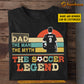 Personalized Vintage Soccer Boy T-shirt, Dad The Man Legend, Gift For Soccer Lovers, Soccer Boys