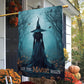 Halloween Witch Flag, Let The Magic Begin Witch In The Dark Forest, Flag Gift For Halloween Decor, Gift For Garden Flag
