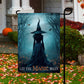 Halloween Witch Flag, Let The Magic Begin Witch In The Dark Forest, Flag Gift For Halloween Decor, Gift For Garden Flag