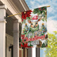 Oh Deer Christmas Is Here, Reindeer Xmas Garden Flag & House Flag, Christmas Flag Gift For Reindeer Lovers