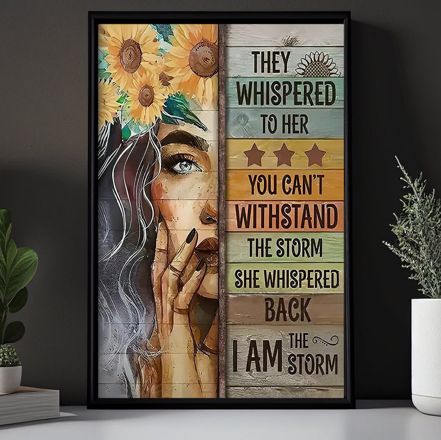 They Whispered To Her , Motivational Girl Canvas Painting, Inspirational Quotes Wall Art Decor, Poster Gift For Girls