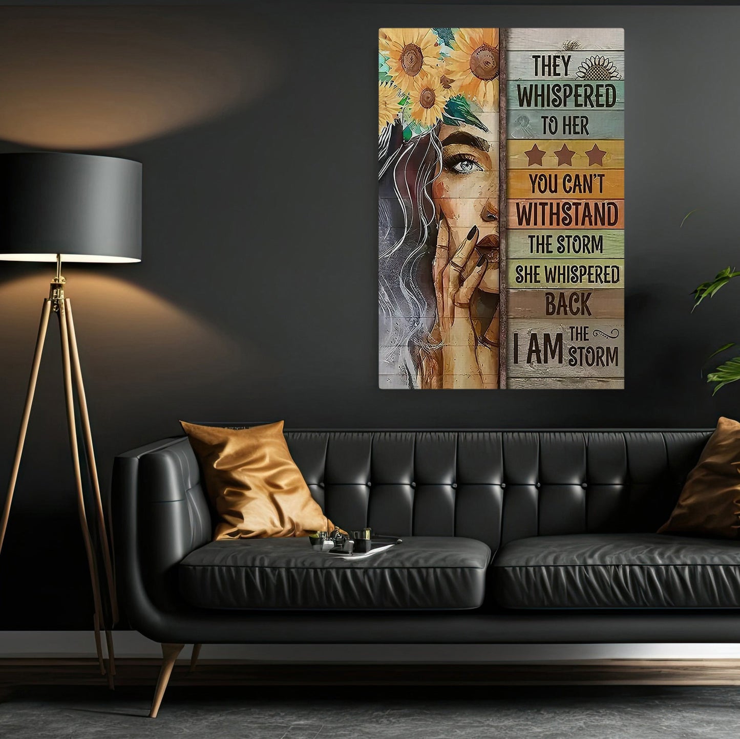 They Whispered To Her , Motivational Girl Canvas Painting, Inspirational Quotes Wall Art Decor, Poster Gift For Girls