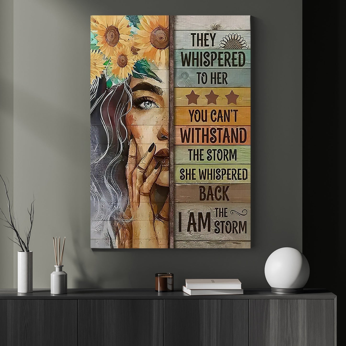 They Whispered To Her , Motivational Girl Canvas Painting, Inspirational Quotes Wall Art Decor, Poster Gift For Girls