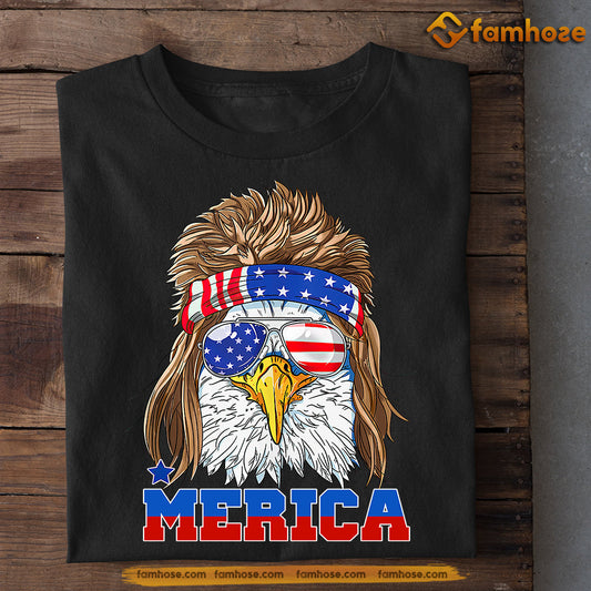 July 4th Eagle T-shirt, Merica With Glasses Eagle Patriotic Tees, Independence Day Gift For Eagle Lovers