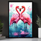 A Flamingo Love Story, Valentine's Day Canvas Painting, Love Wall Art Decor - Valentines Poster Gift For Flamingo Lovers