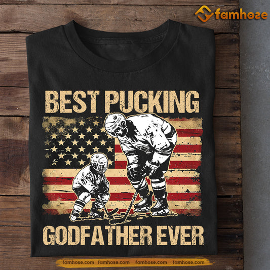 Hockey T-shirt, Best Pucking Godfather Ever, Father's Day Gift For Hockey Lovers, Hockey Players