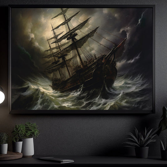 Sailing Boat On The Sea, Boat Canvas Painting, Wall Art Decor - Peaceful Poster Gift