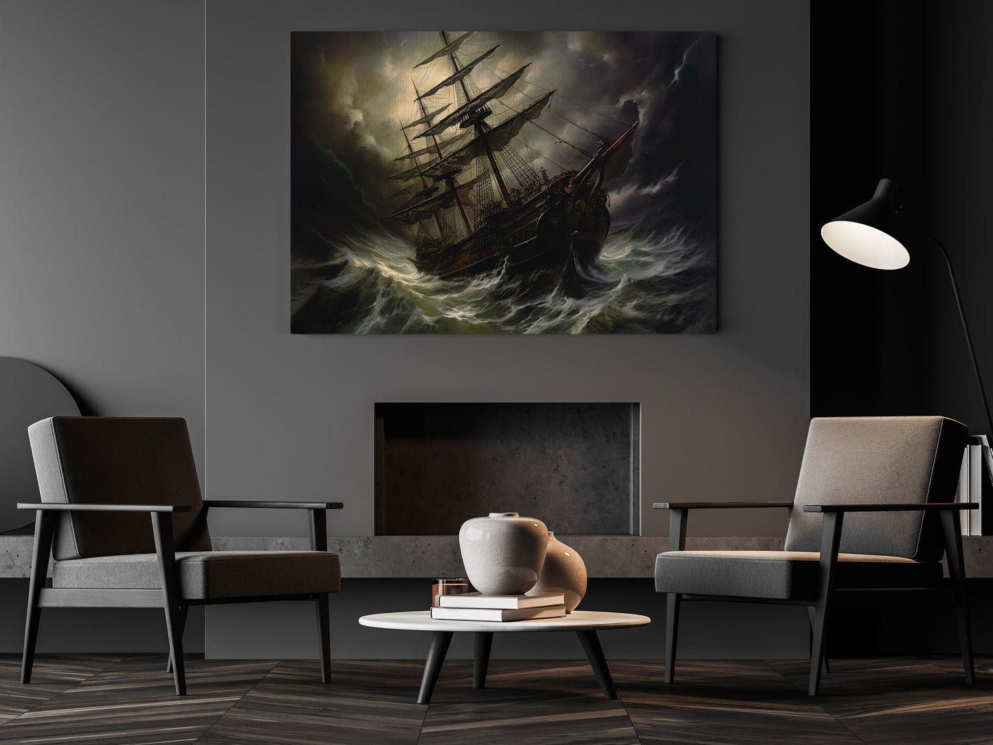 Sailing Boat On The Sea, Boat Canvas Painting, Wall Art Decor - Peaceful Poster Gift