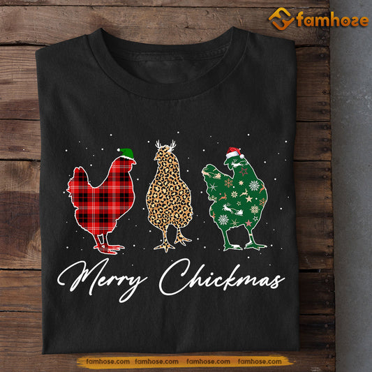 Chicken Christmas T-shirt, Merry Chickmas A Holiday Celebration, Gift For Chicken Lovers, Chicken Tees, Farmers Tees