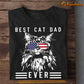 Cool Cat T-shirt, Best Cat Dad Ever Cat With Glasses, Gift For Cat Lovers, Cat Owners, Cat Tees, Father's Day Gift