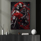 Romantic Motorcycle Skull Men And Women, Valentine's Day Canvas Painting, Love Wall Art Decor - Valentines Poster Gift Motorcycle Lovers