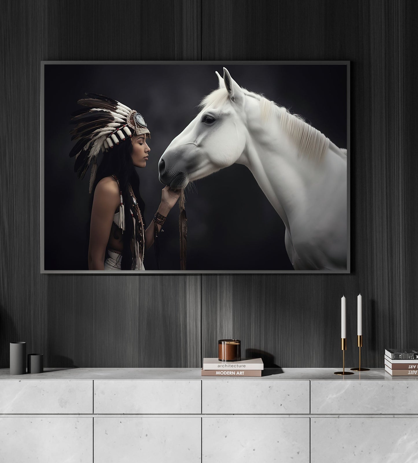 Harmony Of Spirits, Horse And Women Canvas Painting, Wall Art Decor - Poster Gift For Horse Lovers