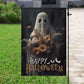 Halloween Ghost Flag, The Ghost Brings Wild Flowers Happy Halloween, Flag Gift For Halloween Decor, Gift For Garden Flag