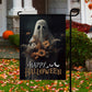 Halloween Ghost Flag, The Ghost Brings Wild Flowers Happy Halloween, Flag Gift For Halloween Decor, Gift For Garden Flag