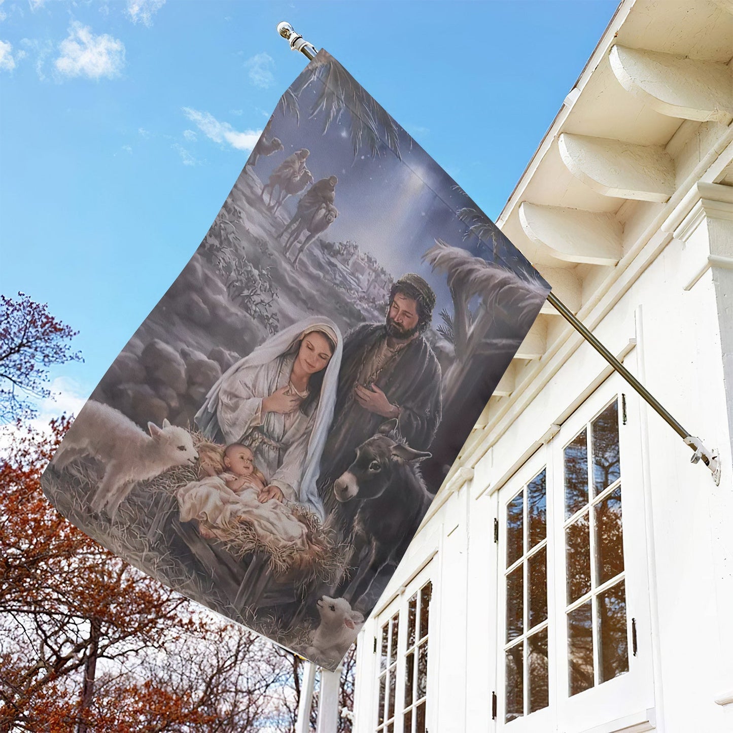 A Celebration Of The Birth, Nativity Xmas Garden Flag - House Flag Gift, Gift For Christians Lovers