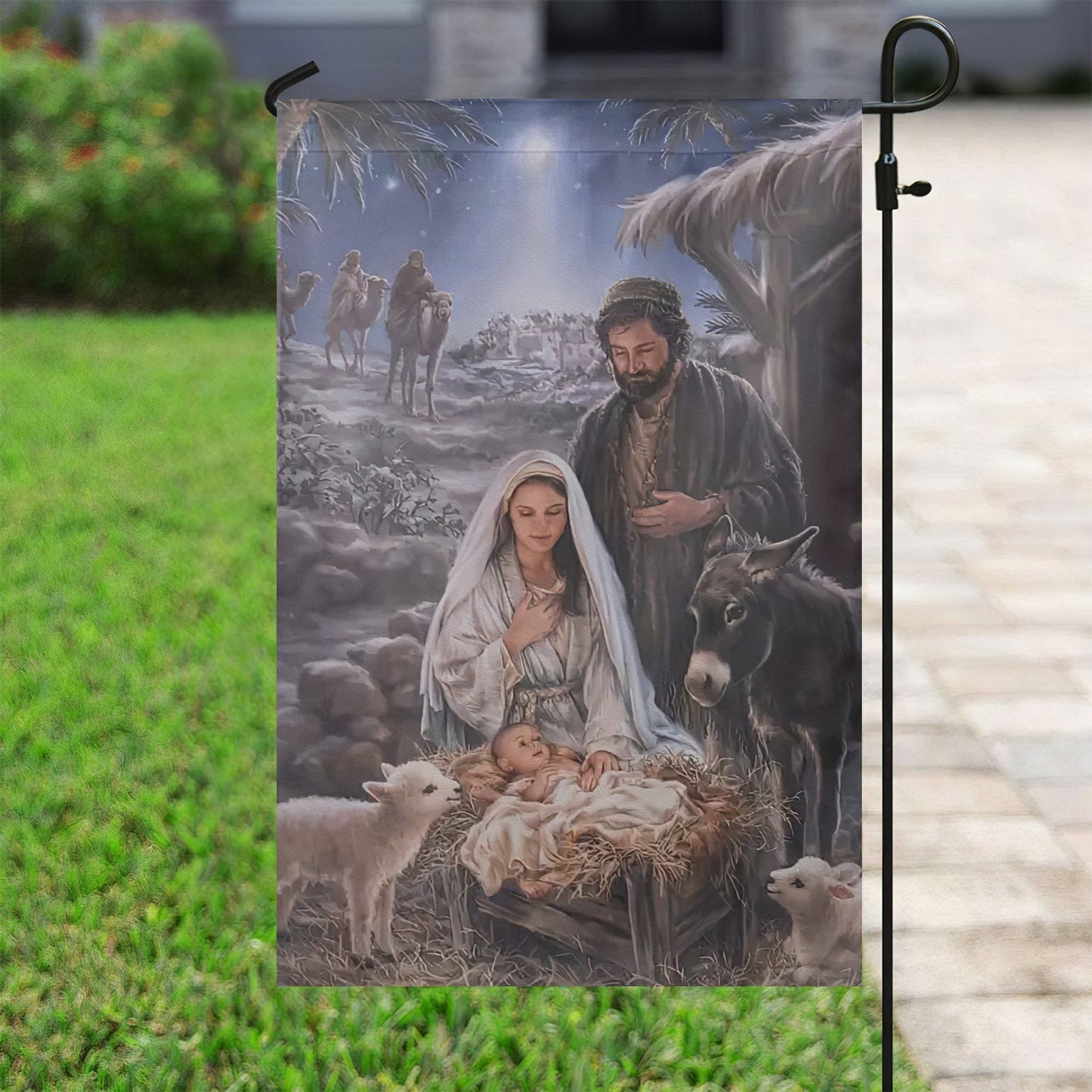 A Celebration Of The Birth, Nativity Xmas Garden Flag - House Flag Gift, Gift For Christians Lovers