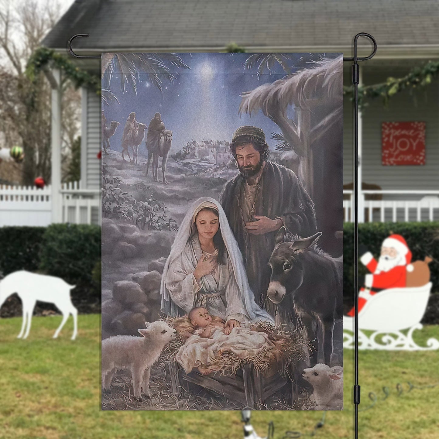 A Celebration Of The Birth, Nativity Xmas Garden Flag - House Flag Gift, Gift For Christians Lovers