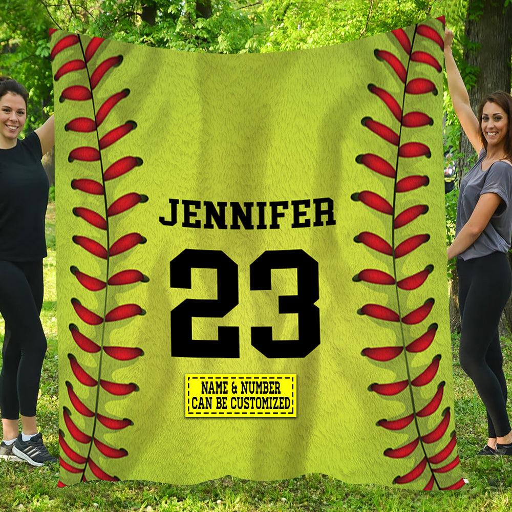 Personalized Softball Blanket, My Passion Sport Fleece Blanket - Sherpa Blanket Gift For Softball Lovers, Softball Players, Softball Girls