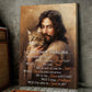 I Can Only Imagine Surrounded by Your Glory, Jesus and Cat Canvas Painting, Wall Art Decor - Poster Gift For Cat Lovers