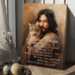 I Can Only Imagine Surrounded by Your Glory, Jesus and Cat Canvas Painting, Wall Art Decor - Poster Gift For Cat Lovers